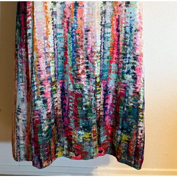 Nicole Miller New York Multicolor Halter Maxi Dress M Polyester Blend Boho Beach - Picture 9 of 16